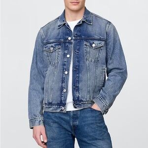 Gap Jacket Mens Medium Icon Denim Trucker Jean Jacket Cotton Blue